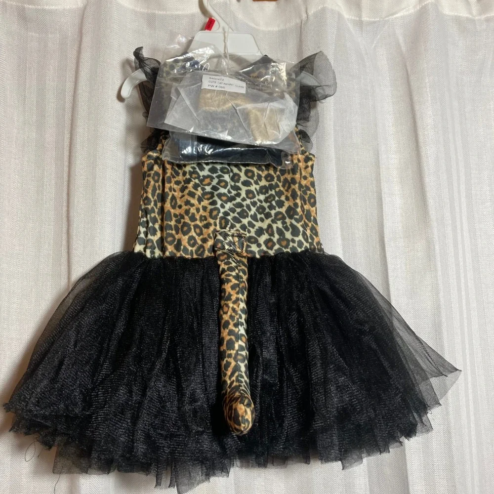 Amscan Cute Cat Infant Toddler Costume 12-24 Months Leopard Tutu Dress 4pc Set - Picture 2 of 9